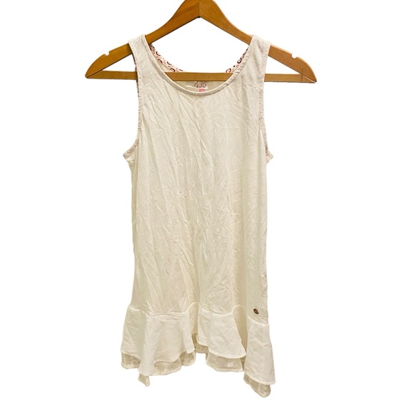 Matilda Jane Other - ⭐️ MATILDA JANE 435 White Sheer Bottom Ruffle Tank